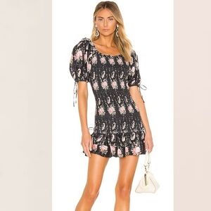 LoveShackFancy l Revolve Free People Violet Romantic Smocked Puffed Sleeve M